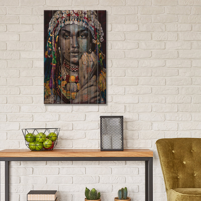 Elthea Berber - Amazigh Lady - impression sans cadre sur bois, H 40 po x l 26 po x P 1,5 po