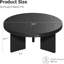Petite table basse 33,4 po avec pieds cannelés et centre noir pour le salon