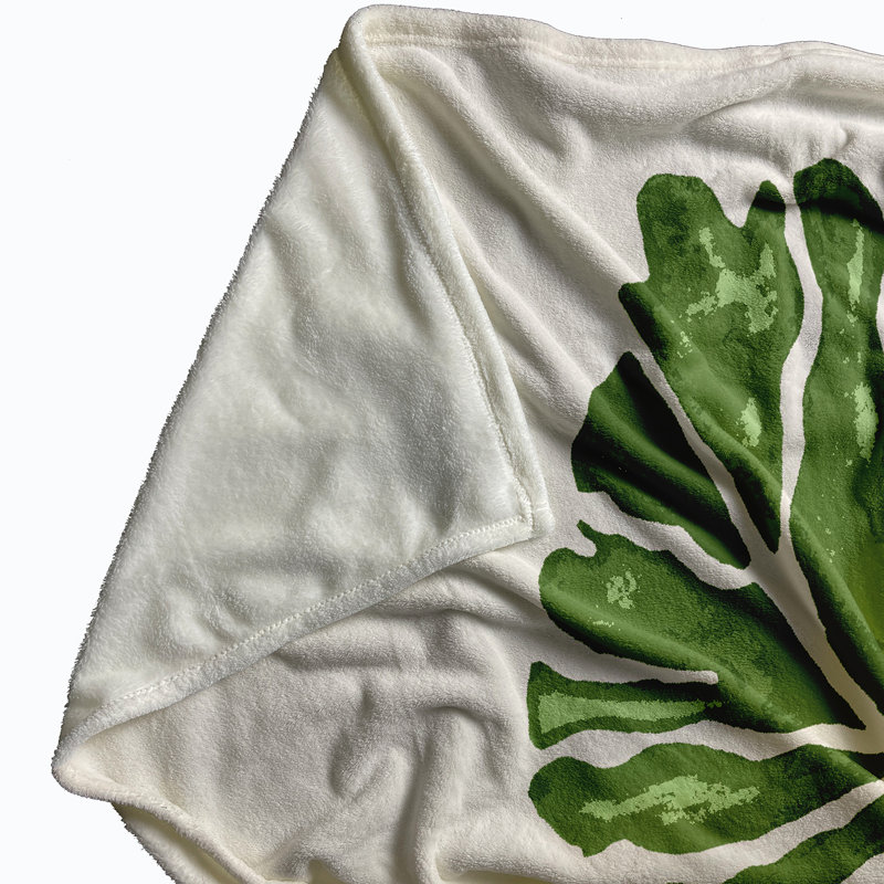 Tropical Resort Fleece Throw Blanket, 60" W x 80" L, Green, 1.95