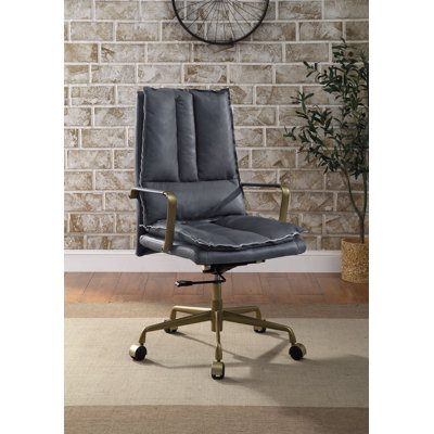Chaise de bureau en cuir., Chaise de bureau rembourrée Chaise de bureau Fuzzy