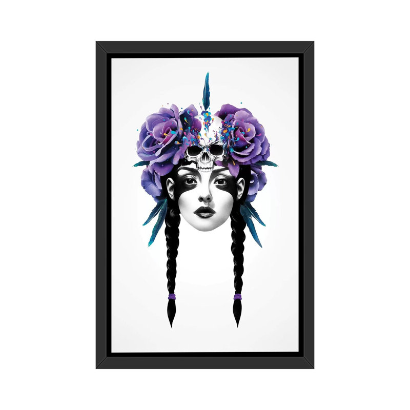 «New Way Warrior» par Ruben Ireland - impression d'art graphique, H 60 po x l 40po x P 1,5 po, Toile avec cadre noir