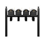 Balmoral Quad Mount Mailbox /w/ Ball Finials, Personalized Door Medallion, Newspaper Box (4 Mailboxes, Posts, 4 Newspaper Boxes, 4 Medallions)