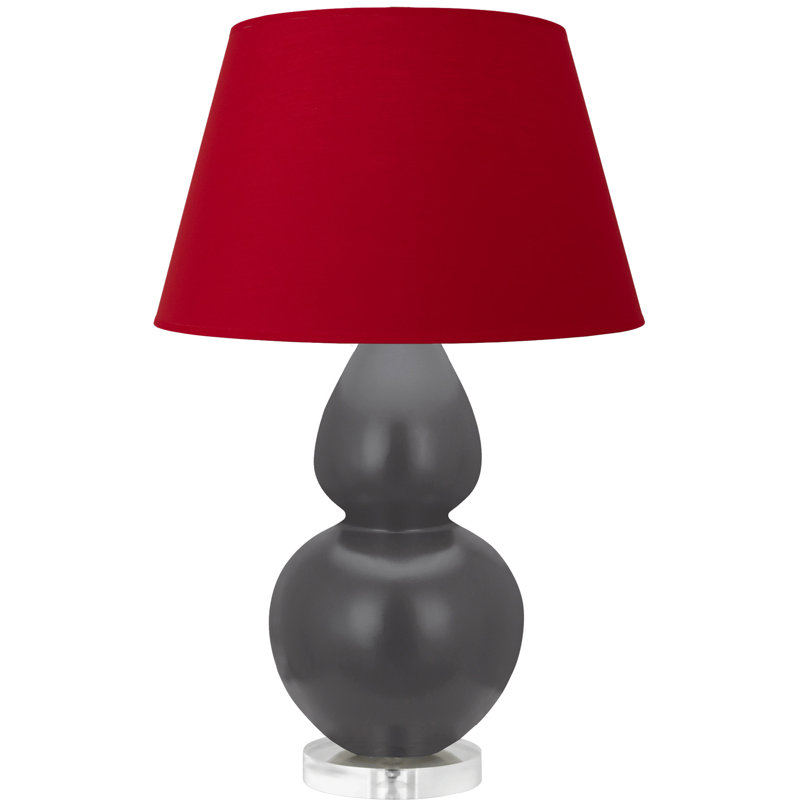 Lampe de table matte à double gourde, Gris, Rouge