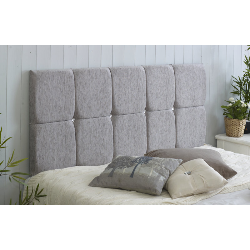 Bria Upholstered Headboard, Light Grey, Single (3')