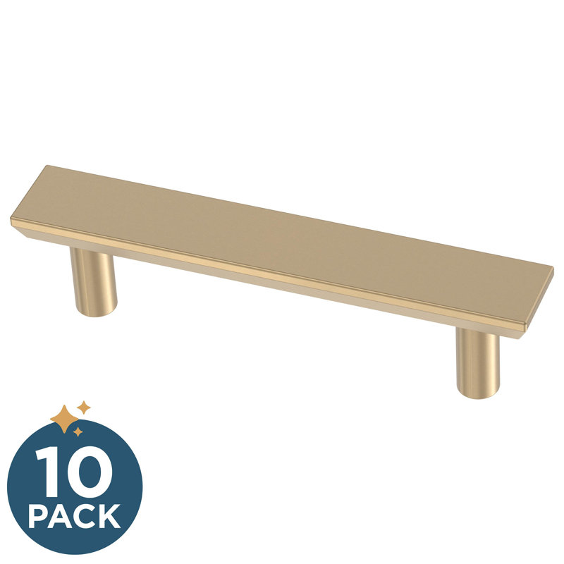 Brushed Bronze Chamfered Bar Pull Handle Set of 10