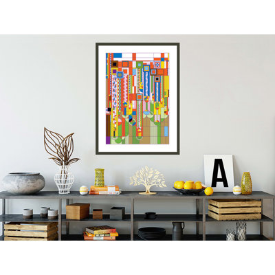 Panneau de verre Saguaro par Frank Lloyd Wright - impression giclée encadrée