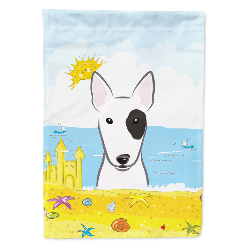 Drapeau de jardin à 2 côtés summer beach, Bull-terrier