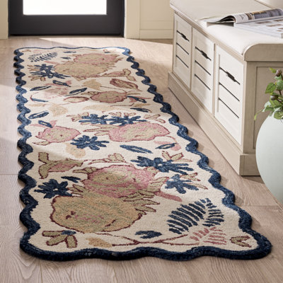 Laine touffetée à la main Jardin; Tapis d'intérieur floral en coton