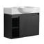 Meuble-lavabo mural de 26 po avec lavabo en céramique blanche et porte à fermeture en douceur, chêne foncé, contreplaqué, emballage KD-214229212