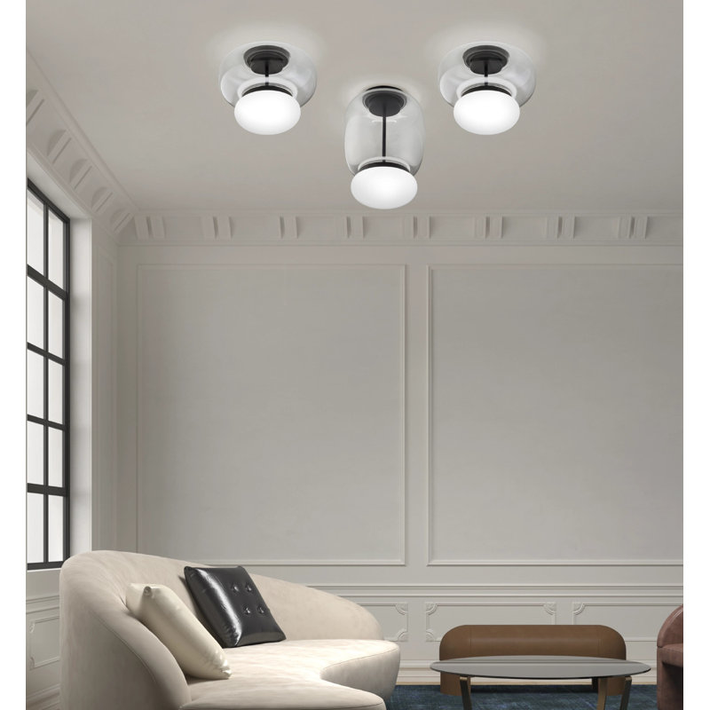 Faro Celling Lamp S UL, Matt Black 2, Crystal White, 3000 Kelvins