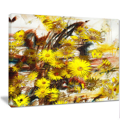 «Yellow Flowers Watercolor Illustration», reproduction sur toile