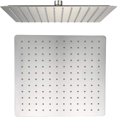 Pomme de douche à pluie en nickel brossé 12 pouces, pomme de douche carrée ultra mince en acier inoxydable 304