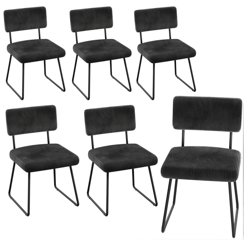 Chaise d'appoint rembourrée en velours Nikitia, Noir, noir, noir, noir
