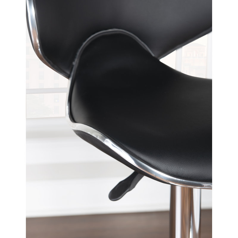 Tabouret de bar pivotant à hauteur réglable Aishvi, Noir