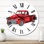 Camionnette rouge rétro - horloge murale industrielle