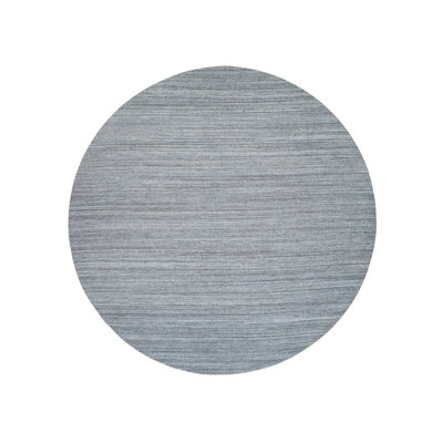 Tapis oriental rond en laine gris tissé à la main 11 pi 10 po x 11 pi 10 po - MOA10265559