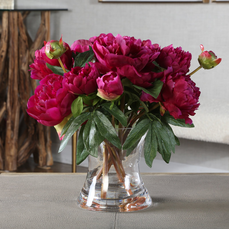 Arrangement floral Prima Peony Bouquet Roses dans un vase