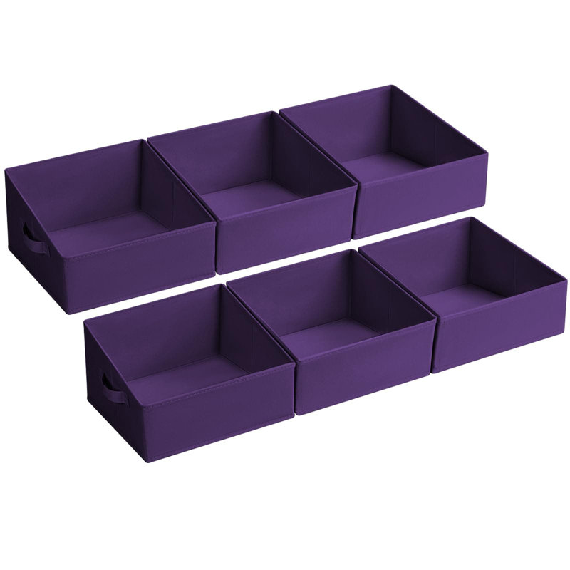 Fabric Storage Bins 6 Pack, Collapsible Closet Organizer Baskets With Trapezoid Design For Shelves, Sturdy Foldable Storage Cubes For Clothes, Toys, Books, And Home Organization