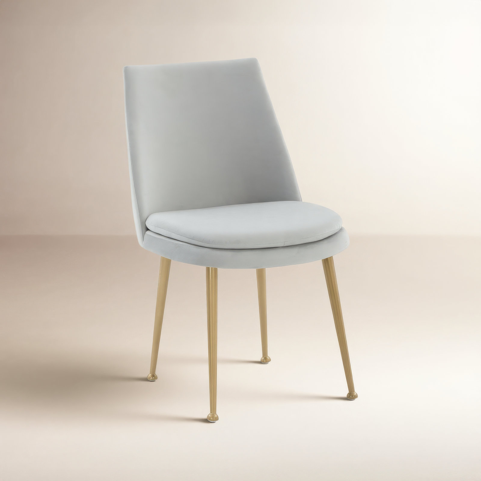 Siena Velvet Dining Chair, Light Gray