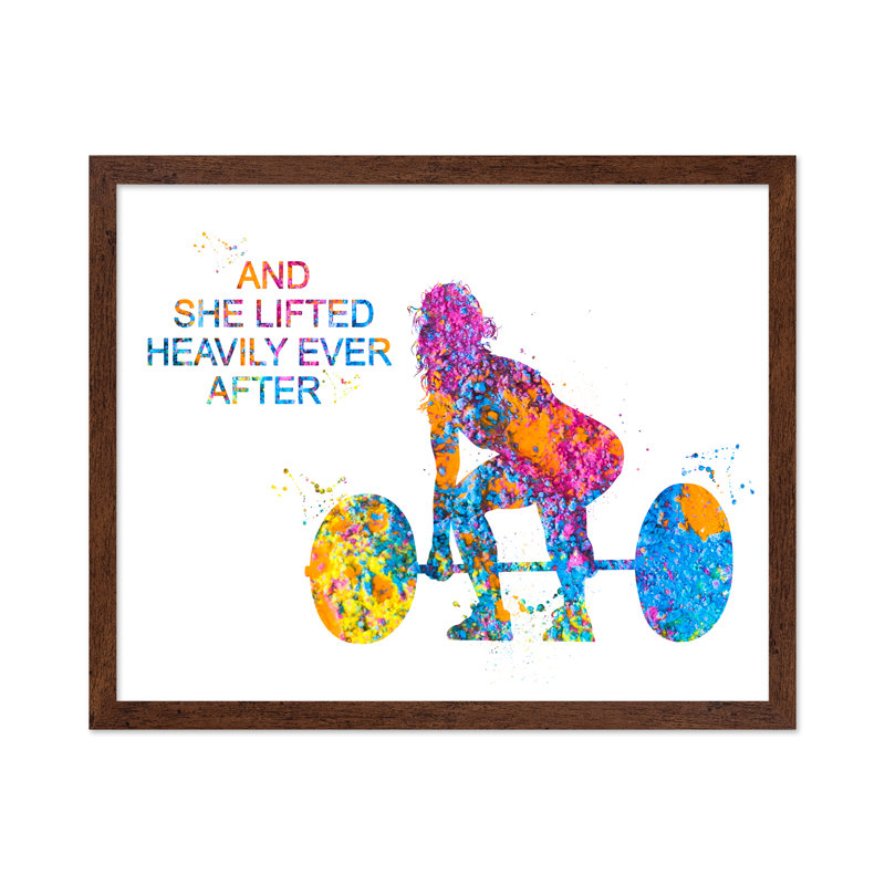 She Lifted Happily, Poster, 11"H x 14"W, Brown Framed