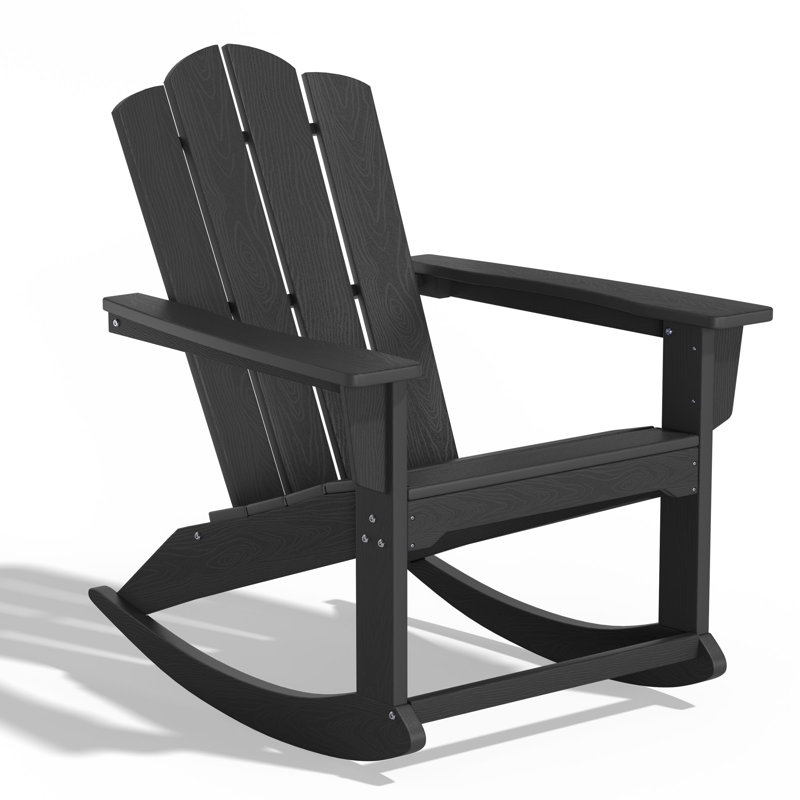 Chaises berçantes en PEHD Adirondack, Noir, noir, noir, noir