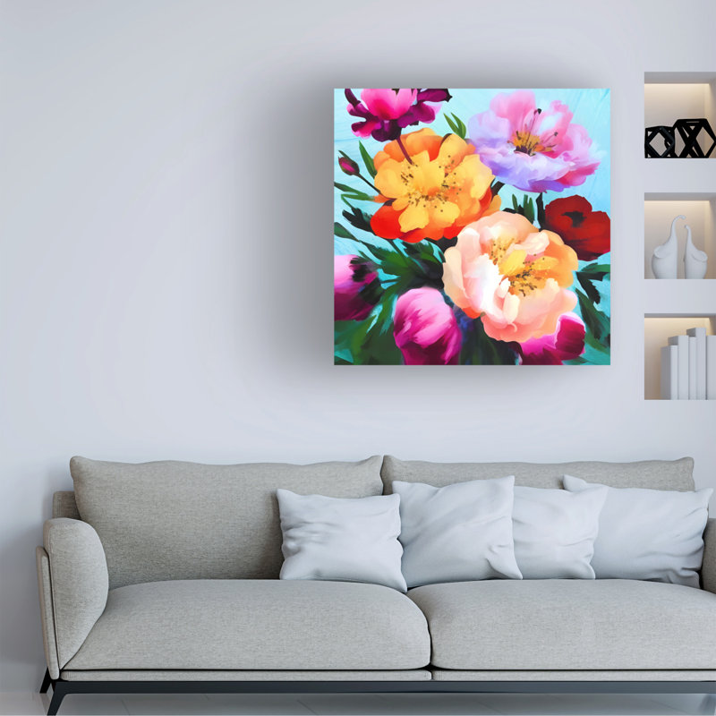 Art sur toile, "Tina Lavoie" au printemps, H 14 po x l 14 po