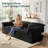 111.8" Modular Cloud Sofa with Ottoman, Boneless L-Shape Couch, Comfy Corduroy Couches for Living Room, Black-738482821