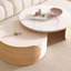 Table basse ronde en bois massif brun