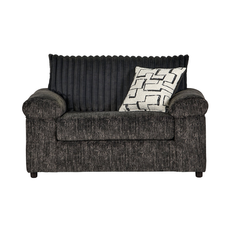 Fauteuil en velours côtelé Oliwier, Velours côtelé gris anthracite