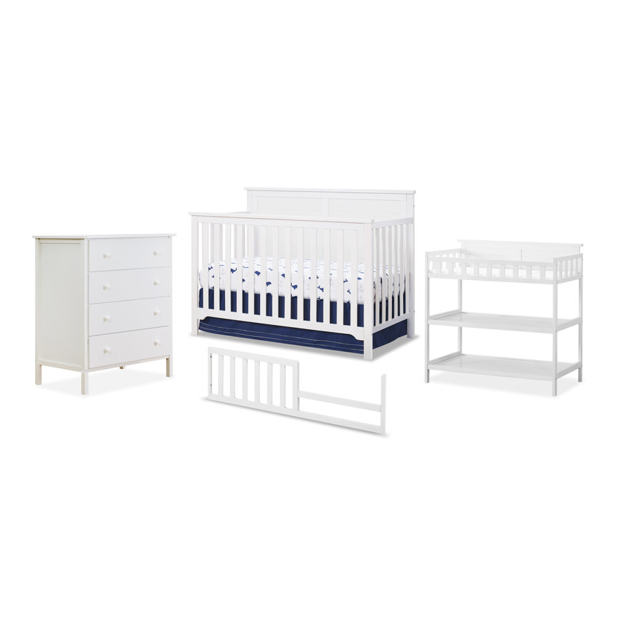 Sorelle Convertible Standard Attached to Crib 4 - Piece Nursery Furniture Set
