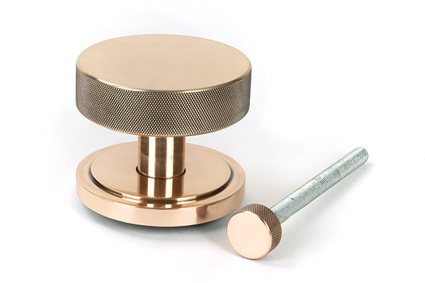 Brompton Single Dummy Door Knob, Polished Bronze