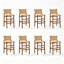 Ensemble de 8 chaises d'appoint à dossier beige et brun noisette-1601522755