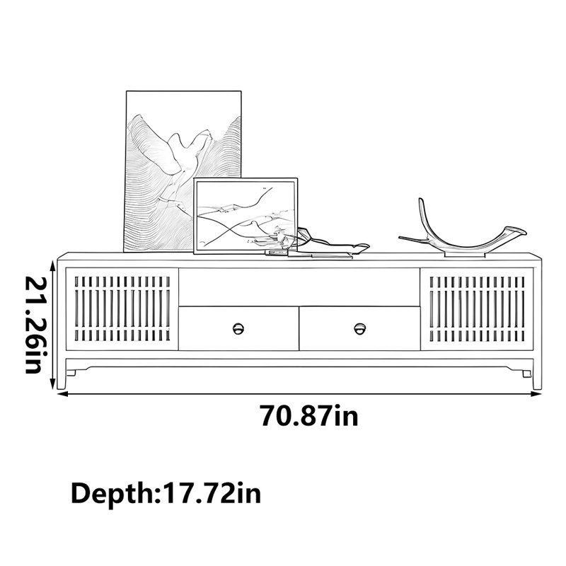 Meuble télé moderne et simple, 70.87"