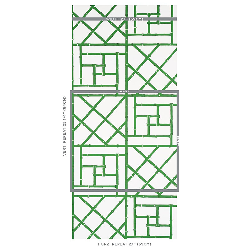 Schumacher x Cristina Buckley Trellis Wallpaper, Safari Green