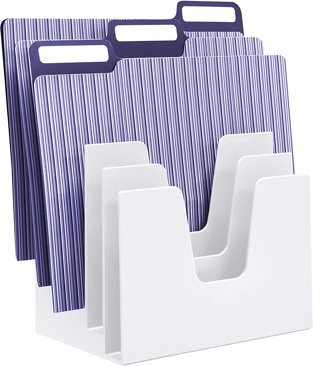 Inbox Zero Incline Desk File Sorter Step 5 Sections Heavy Duty (white ...