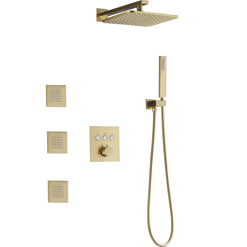 All-In-One Kit with Rough in-Valve, Brushed Gold