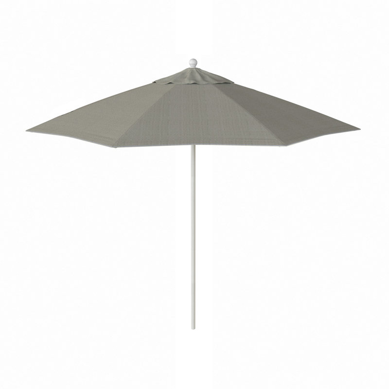 Parasol en fibre de verre de 9 pi en aluminium et grain de bois gris, Gris