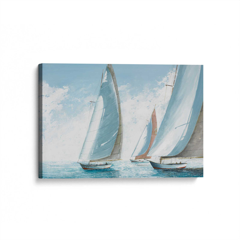 Voiles de bord de mer, Toile tendue sur cadre, H 12 po x l 18 po, Ne s’applique pas