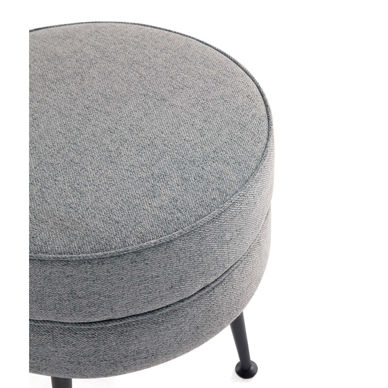 Repose-pieds rembourré gris pâle | Structure en bois massif | Idée de cadeau, Gris