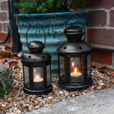 Nicola Spring - Metal Hanging Tealight Lanterns - 2 Sizes