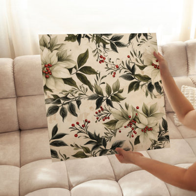 Botanical Christmas Leaves Classical Unframed Art Print -  The Holiday Aisle®, 690160B363C545FAB87A4B009A246072
