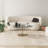 Modern Coffee Table with Dark Grey & Gold Finish, 35.4 x 15.7 x 23.6 inches | 100% Tempered Glass Top, Sturdy Metal Legs | Disassembled for Easy Assembly, Stylish Addition to Any Living Room or Lounge-2083890773-2083890774