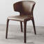 Chaise d'appoint à dossier brun uni (ensemble de 2)