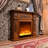 Brown Solid Wood Electric Fireplace-1714467396