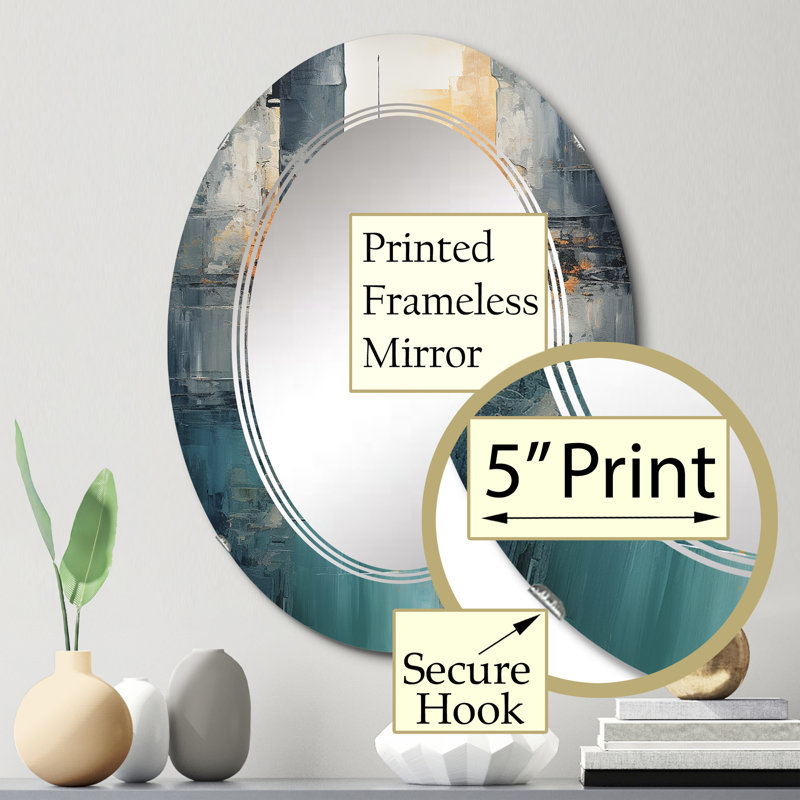 Lindezza - Miroir mural moderne ovale, 30 po x 20 po