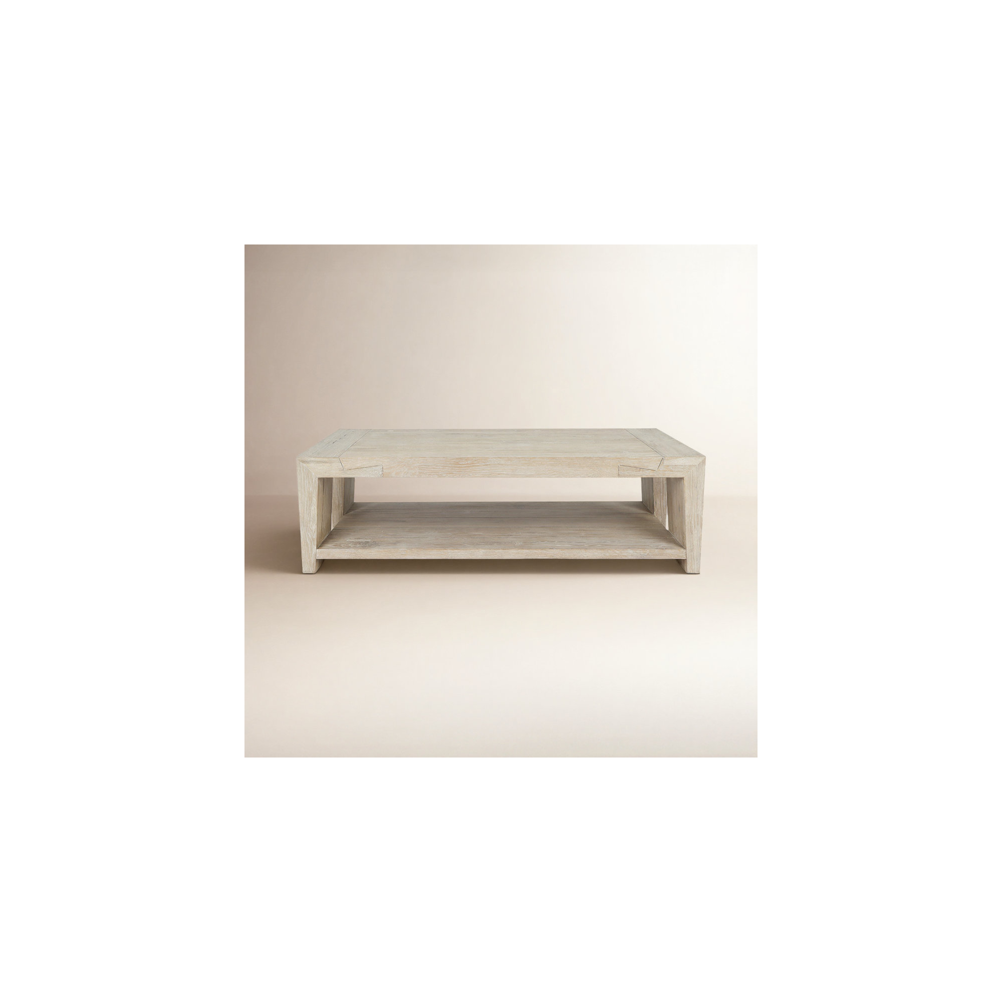 Alena Reclaimed Oak Coffee Table, Beige Wood