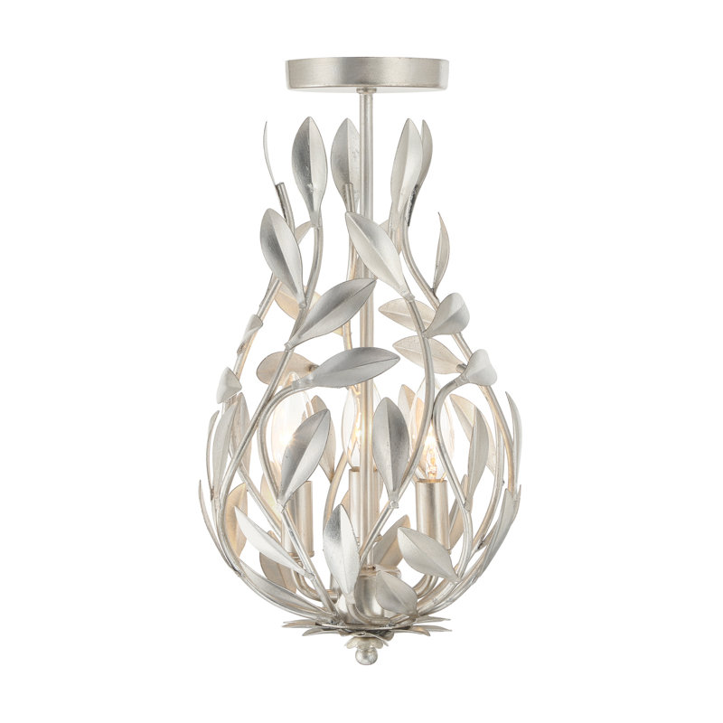 Plafonnier semi-encastré 9 po Nerine, Argent