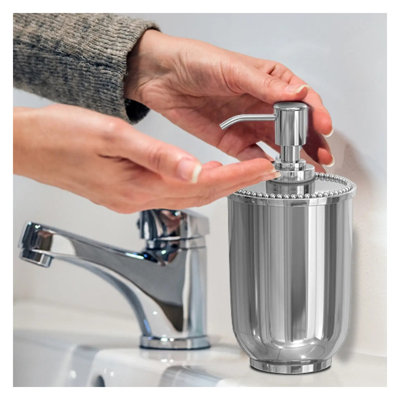 Bouteille de pompe à savon liquide en acier inoxydable pour salle de bain et cuisine, finition gris acier