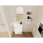 Meuble-lavabo compact autoportant avec rangement moderne, blanc brillant