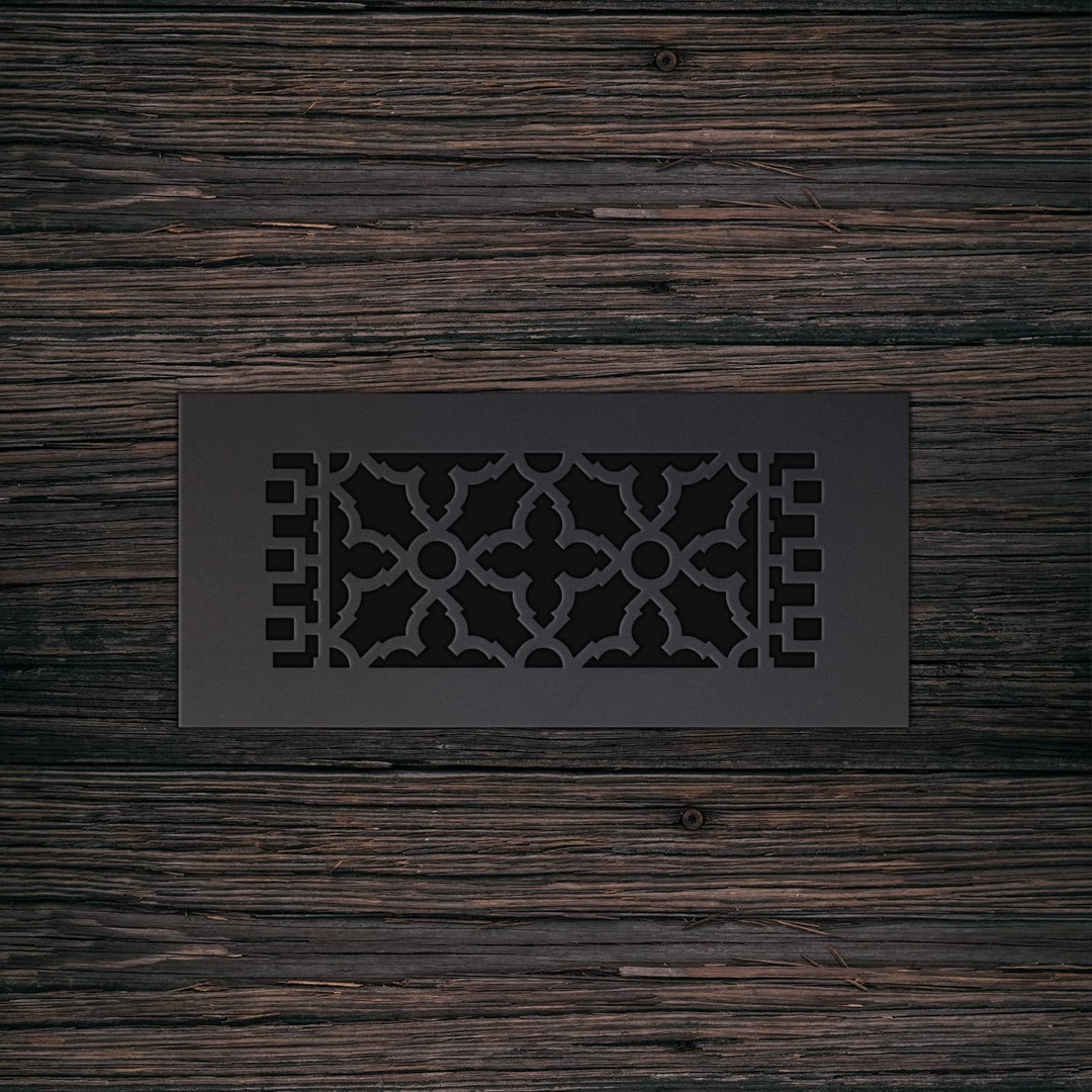 Reggio Register Scroll Cast Iron Floor Grille without Mounting Holes - Black Reggio Register 